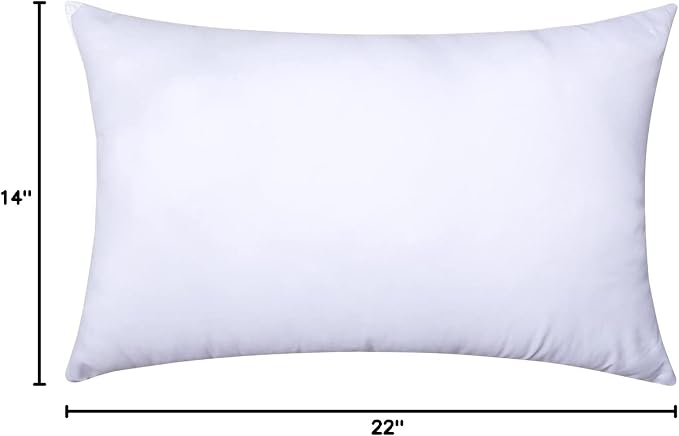MIULEE 14x22 Inch Throw Pillow Insert for Couch Sofa Bed | Premium Virgin Filling, Soft Brushed Fabric, Rectangle Decorative Pillow, Lumbar Back and Neck Support