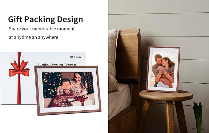 Frameo 10.1 Inch WiFi Digital Picture Frame,Electronic Frame,1280 * 800IPS HD Cloud Smart Digital Photo Frame,32GB Storage, Wall Mountable, Auto-Rotate,Easy to Share Photos or Videos via FRAMEO APP