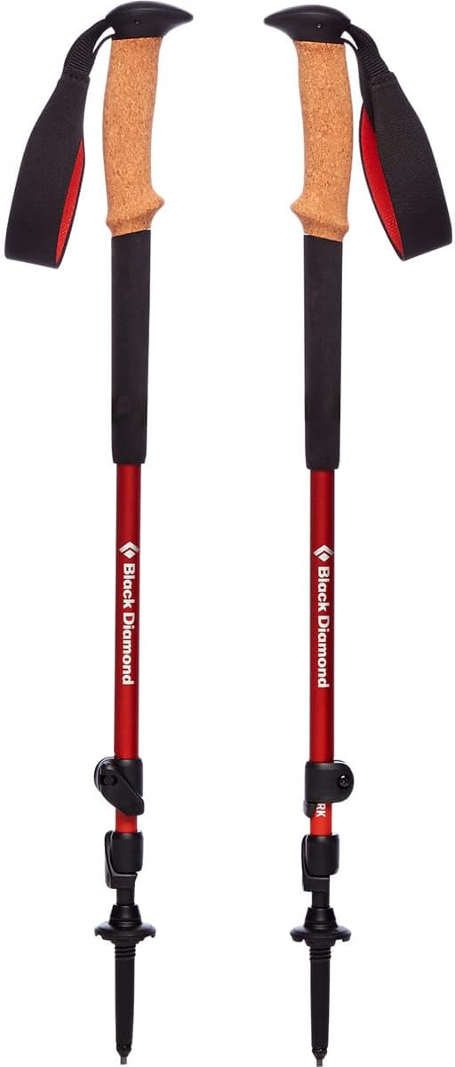 BLACK DIAMOND Trail Trekking Poles (Pair) | Lightweight Aluminum Hiking Poles | Natural, Cork, or Foam Grips | FlickLock Adjustable Shafts for All-Season Stability