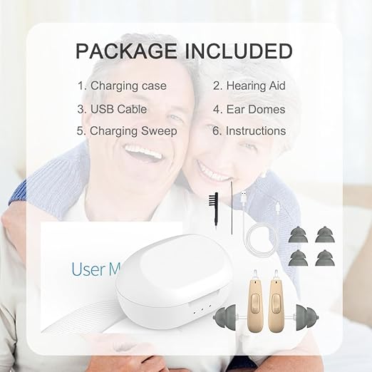 Not Amplifiers True Professional Hearing Aids for Seniors with Hearing Loss - 16-Channel DSP Noise Cancellation, OTC Rechargeable BTE Hearing Aids with Charging Case
