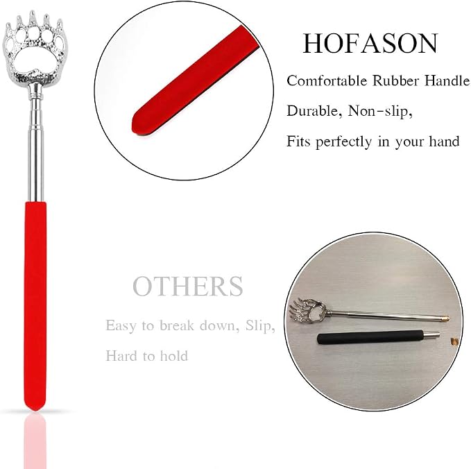 HOFASON Gift for Men, Stocking Stuffers for Adults Men Women, Back Scratcher, Mens Gifts for Christmas, White Elephant Gifts for Adults Husband Wife Friend Him Her, Small Gadgets for Men, Dad (Red)