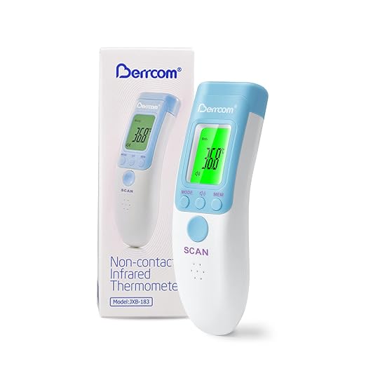 Berrcom Infrared Forehead Thermometer for Adults and Kids | Non-contact digital thermometer with fever alert, LCD, touchless for home, fast & accurate