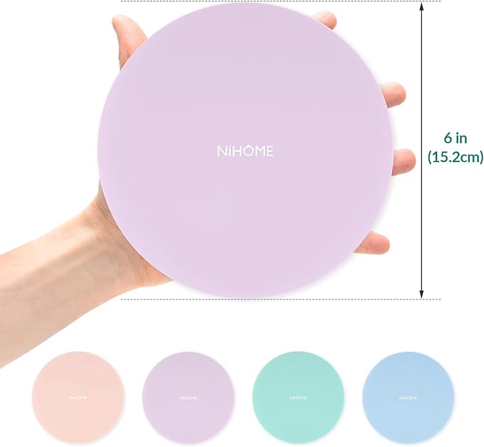 NIHOME Silicone Jar Opener – 6 Inch Large Anti-Slip Grip Pads, Premium 100% Food-Grade Silicone, Stylish Designer Colors, Multi-Purpose Heat-Resistant Mat & Coaster, Set of 4 (Macaron Colors)