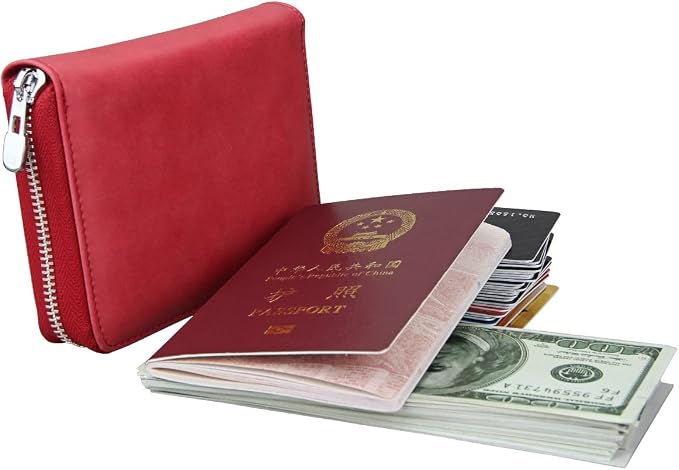 RFID Blocking 24 Slot Credit Card Holder Wallet Real Leather Multi Card Organizer Wallet with Zipper