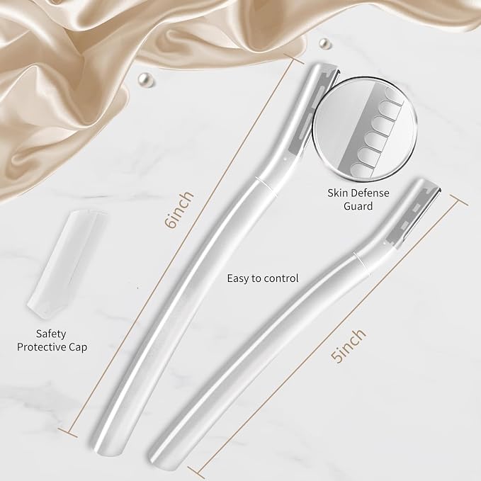 Dermaplane Razor for Women, Facial Razor, Peach Fuzz Remover, 5ct Clear | Disposable Dermaplaning Tool for Facial Hair Removal & Exfoliation, Microblade Design, Easy Replacement for Home & Travel