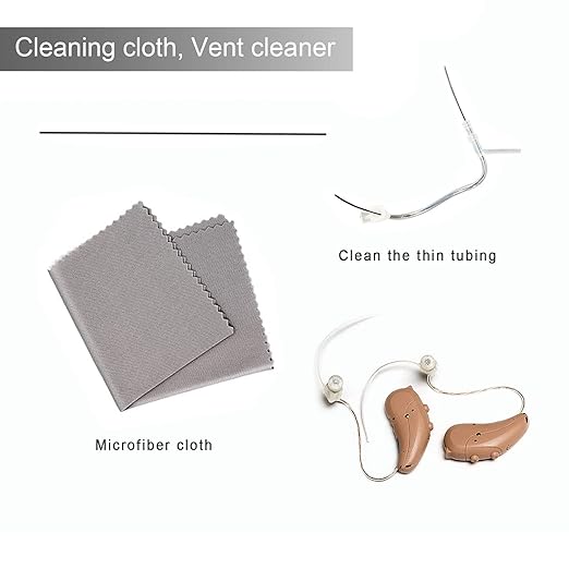 120 Count Hearing Aid Wipes Individually Packaged Cleaning Towelette with Cleaning Tools for Hearing Amplifier