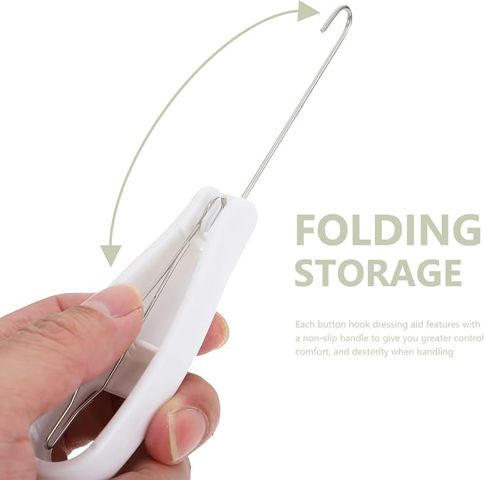 Veemoon Button Hook and Zipper Puller, One-Hand Button Assist Device for Seniors, Coat Buttoning Aid Tool with Pulling Hook for Elderly Dressing Assistance