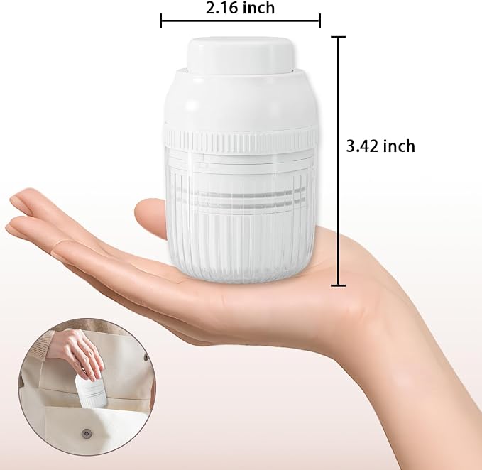 3-in-1 Pill Crusher Fine Powder - 1/4 1/2 Pill Cutter Splitter for Small and Tiny, Grinder for Elderly with Storage and Measuring Cup (White)