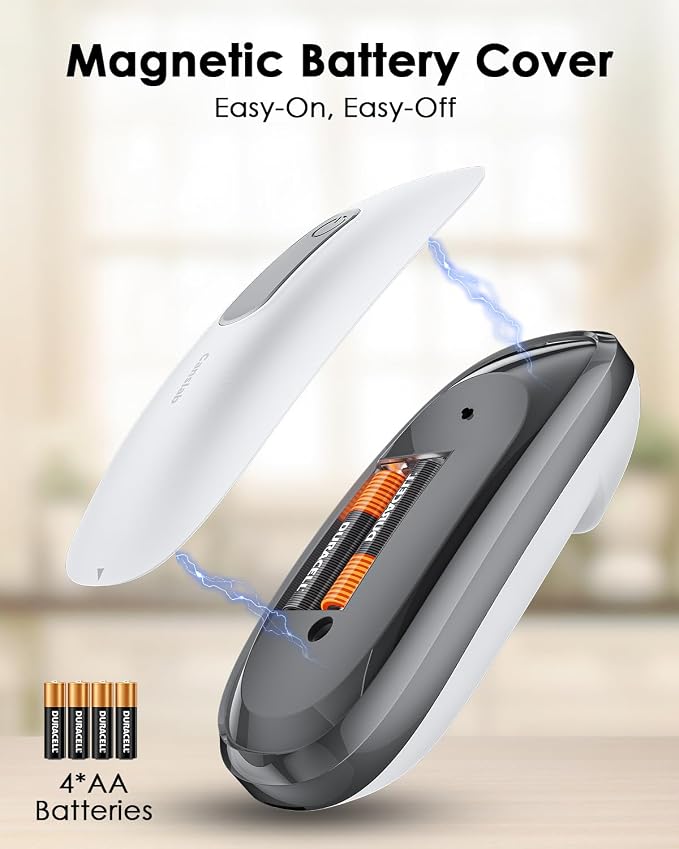 Canslab CORE Electric Can Opener_Single Touch Automatic Can Opener for Seniors with Arthritis, Auto Shut-off, Cordless Battery Powered, Side Cut, Smooth Edge, Handsfree, for Small or Large Cans, White