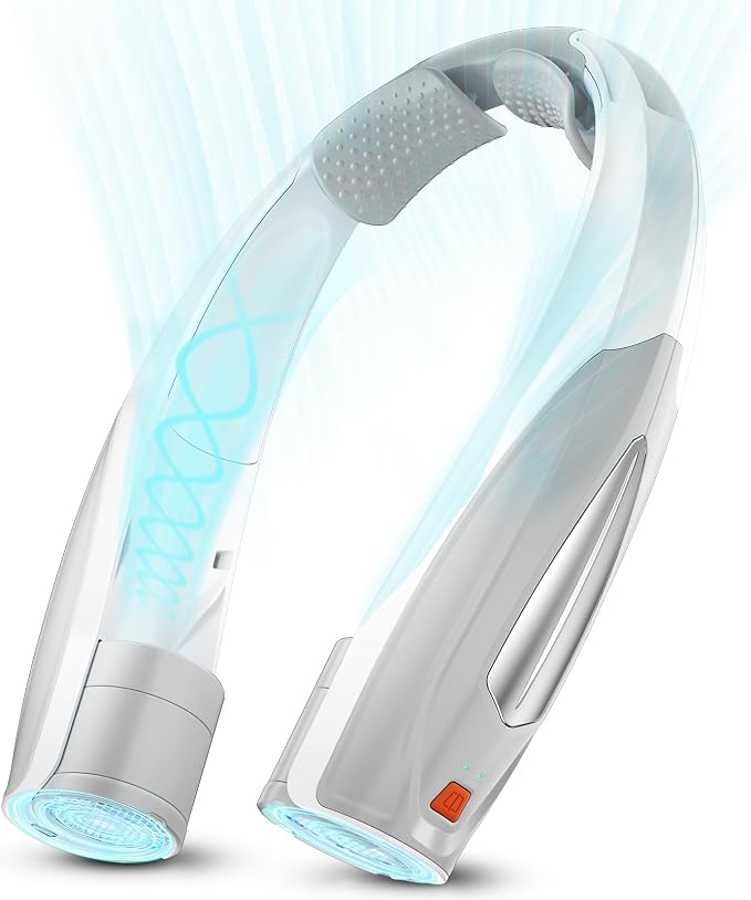 Hionly AI Neck Fan, 6 Speeds Adjustable Portable Personal Fan Rechargeable, 6000 mAh Battery Faster Cooling Wearable, Ultra Quiet for Home, Office, Travel, Outdoor