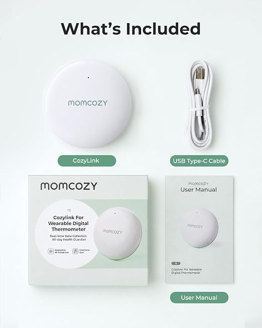 Momcozy CozyLink for Wearable Digital Thermometer, Accessory Only | Not a Thermometer, Requires Momcozy Baby Thermometer,More Stable Remote Temperature Monitoring Within 10m,Signal-Boosting