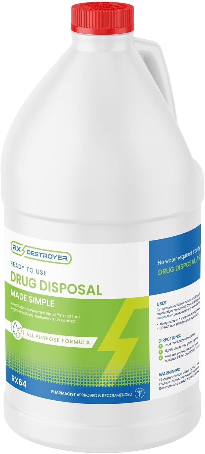 Rx Destroyer All-Purpose Formula - Eco-Friendly Medication Buster Solution, Drug Disposal in a Bottle for Pills, Capsules, Tablets, Liquids - 64 oz., 1 Count, 1 Pack