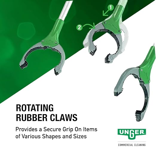 Unger NT080 Nifty Nabber Trigger-Grip Extension Arm, 32in, Aluminum/Green