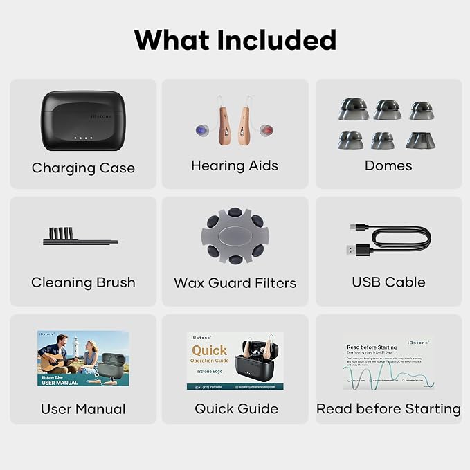 Rechargeable Hearing Aids for seniors: 30% Smaller for All-day Comfortable Wearing - IP67 Waterproof for Sports Outdoor - 1.5hrs Charging for 24 hrs Clear Sound & 125hrs Backup Power, OTC