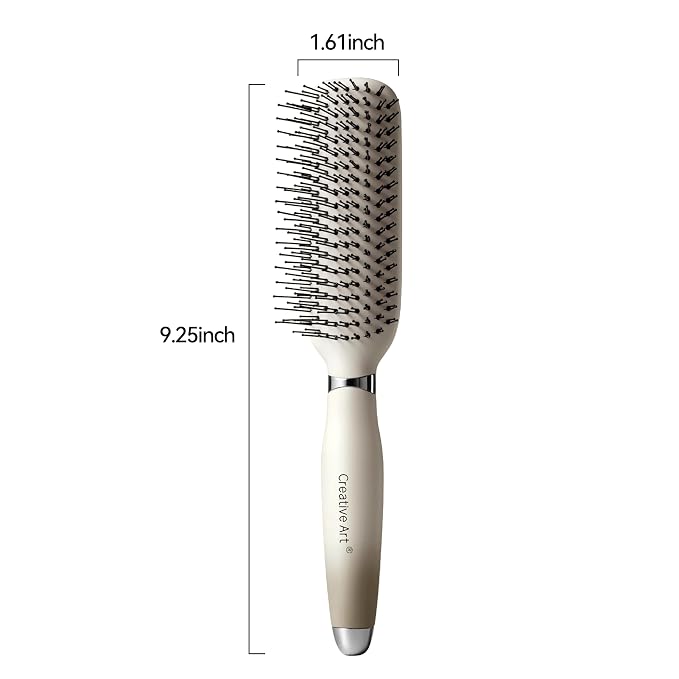 Detangling & Styling Hair Brush for Women Men, Wet& Dry Detangler Hairbrush | Dual-Length Nylon Bristles for Straight to Curly Hair Types, Eliminates Knots & Reduces Breakage, Cream Gradient