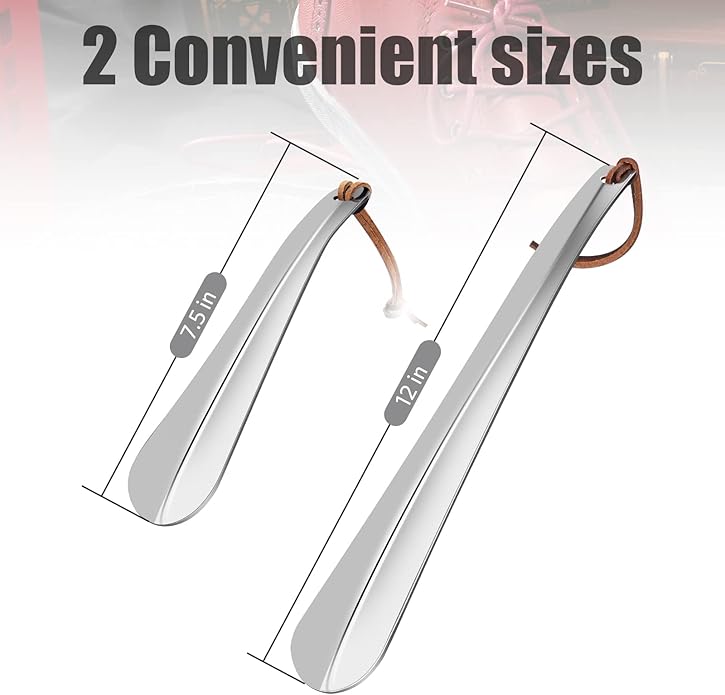 Shoe Horn Set, Long Short Shoe Horns Set, Portable Travel Shoes Horn, Stainless Steel Long Metal Shoe Horn, Shoe Helper for Men, Shoe Spoon for Women, Metal Shoe Helper for Kids or Seniors
