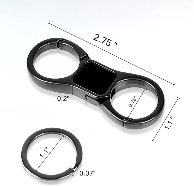 DAYGOS Key Chain, Quick Release Car Keychain with 8 Key Rings for Men | Heavy Duty, Easy Detachable Keychains Organizer, Portable Multi Key Ring Clip with Spring Hooks