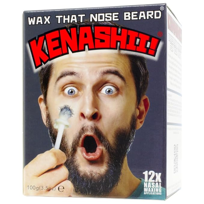KENASHII Nose Wax Kit | 100 g Wax, 24 Applicators | The Original & Best Nose and Ear Hair Removal Kit from Kenashii | Nasal Waxing For Men and Women | Includes Balm Wipes, Mustache Guards, Storage Bag