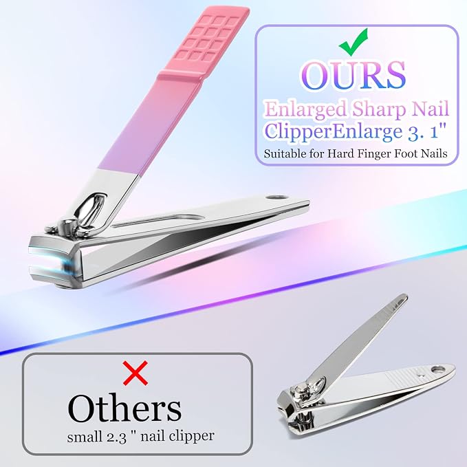 Aceoce Manicure Set Women Nail Clippers Professional Manicure Pedicure Kit Stainless Steel Nail Cutter Grooming Kit Personal Care Tool with Travel Case Gifts for Women Her Valentine's Day Mother's Day