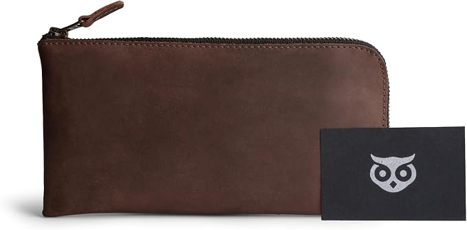 Hide & Drink, Leather Long Zippered Wallet, Holds Up to 8 Cards Plus Coins And Flat Bills, Phone Holder, Travel Essentials, Handmade (Bourbon Brown)