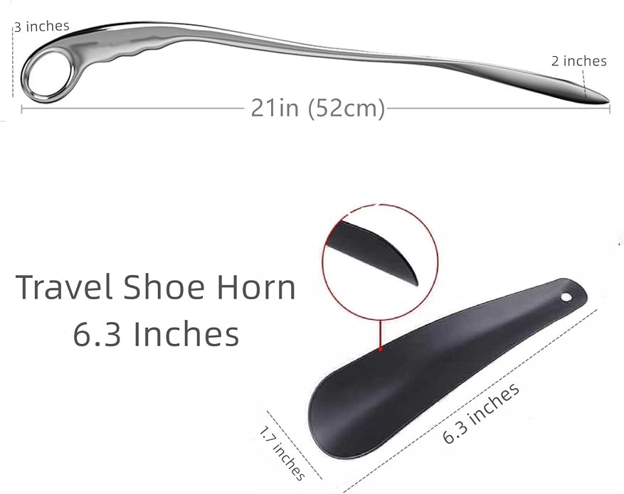 Shoe Horn Long Handle for Men Women Extra Long Handled Metal Wide Shoehorn for Seniors Solid Sturdy Durable Shoe Spoon Helper
