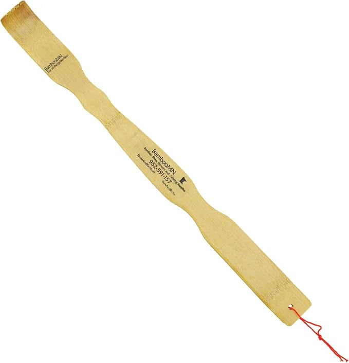 BambooMN 100 Piece 17.5 Inch Logo Traditional Bamboo Back Scratchers for Instant Reliefs on Itchy Back
