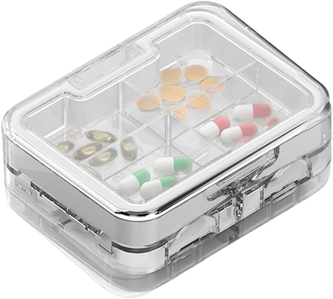 Pill Splitter Cutter, Portable Medicine Crusher, Multifunctional Daily Organizer, Hospital Kids Work, Elderly Business Adults, Nurses Travel School, for Home Camping Medication Management Use