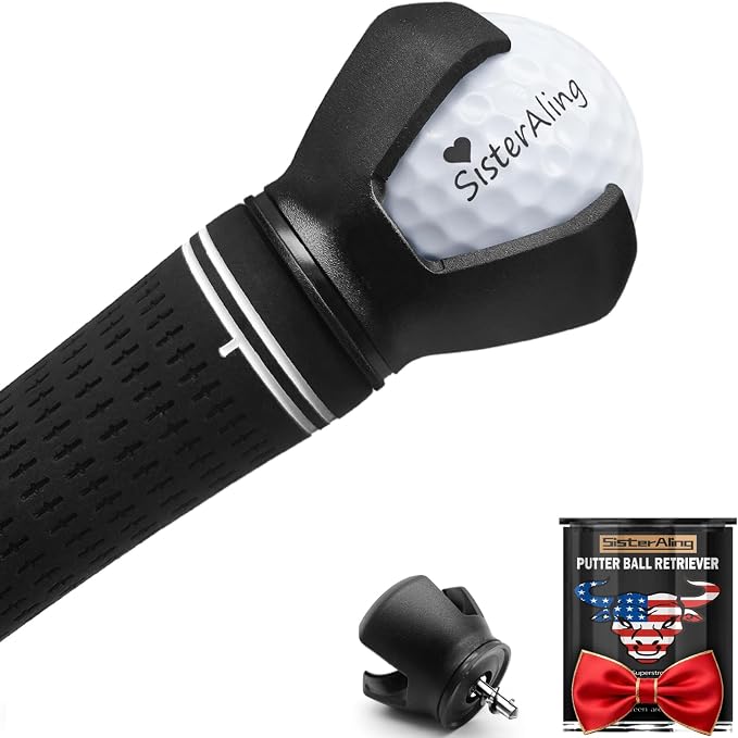 3-Prong Golf Ball Retriever Grabber Pick Up,Back Saver Claw Put On Putter Grip,Suction Cup Ball Grabber,Sucker for Golf Screws Tool
