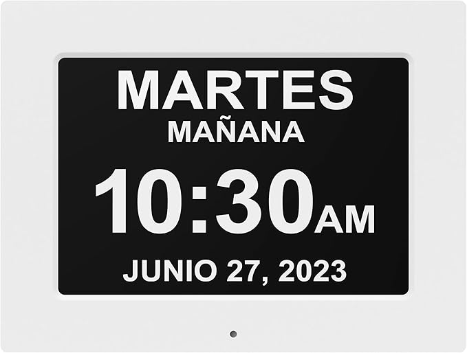 【New 2025】 Dementia Clock Large Clock for Seniors, Digital Clock with Custom Alarms, Clock with Day & Date for Elderly, Large Number Digital Clock White Extra Large