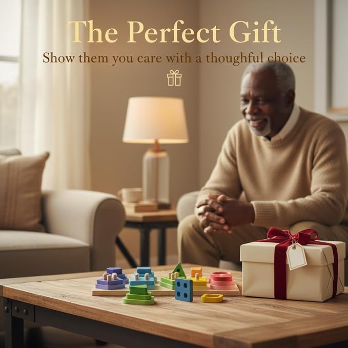 Dementia Activities for Seniors – Color and Shape Cognitive Board, Ideal Gifts for People with Dementia, Alzheimer's Products for Elderly