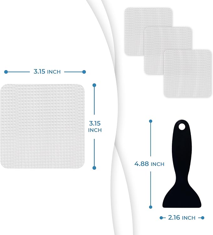Anti Slip Shower Stickers 24 PCS, Invisible Non-Slip Shower Strips for Adults, Premium Adhesive Bath Tub Stickers (Clear)