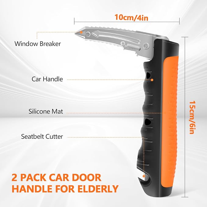 Kaiedos Car Door Handle for Elderly, 3-in-1 Car Handle Assist for Seniors, Portable Auto Cane Vehicle Support Handle, 500 lbs Capacity, Non-Slip Door Assist Bar,Gifts for Grandpa