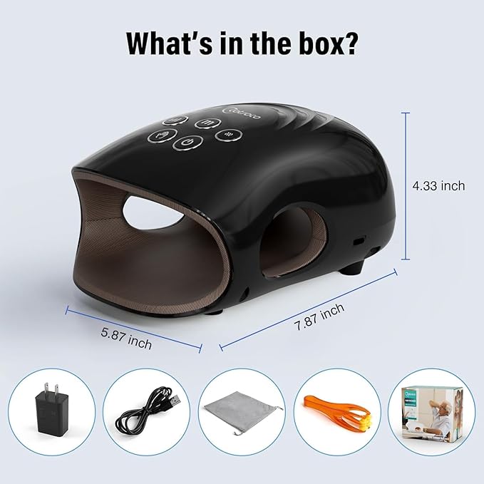 cotsoco Upgraded Hand Massager - 3Massage Sizes, Cordless Hand Massager with Heat & Compression for Arthritis and Carpal Tunnel, Gift for Men Women Family Friends, Relaxation at Home, Office, Black