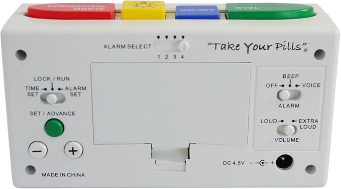 e-Pill 4 Times a Day x 7 Day Large Weekly Pill Organizer, Vitamin, and Medicine Pillbox - with 4 Alarm Talking Reminder