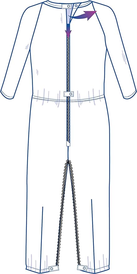 Ovidis Dementia Clothes - Alzheimers Anti-Strip Jumpsuit with Back-Zipper for Elderly Men - Bobby
