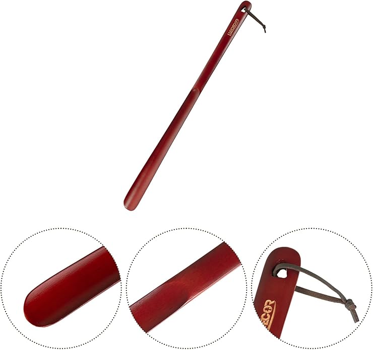 Luxdecor 2 Pack Long Handle Wood Shoe Horn for Men 24in Wooden Shoe Horn Long Handled for Seinors Women Kids Wood Shoe Helper