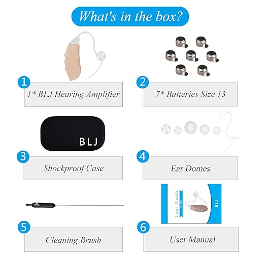 BLJ Hearing Aid V206 Amplifier for Adults and Seniors, Digital Sound Amplifier Device to Assist and Aid Hearing, Lightweight with Digital Noise Reduction and Feedback Cancelling