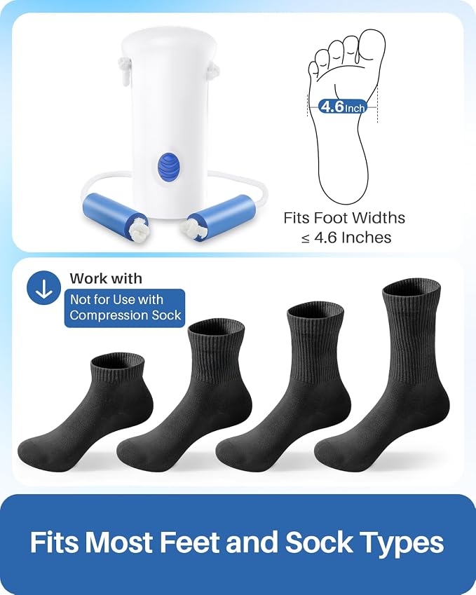 Jellas Sock Aid for Putting On Socks Kit,4.6 Inch Sock Helper for Seniors | Flexible Long Rope Design, Easy Put On Take Off Socks, Comfort Independence Helper, White