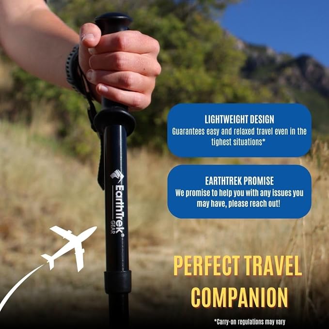 Earthtrekgear Folding Collapsible Travel Hiking Walking Trekking Pole/Shorter Women's Pole