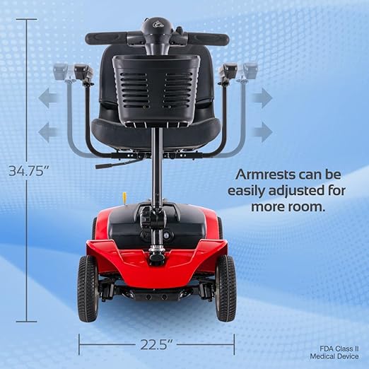 Rascal Venture 4-Wheel Mobility Scooter, Long-Range Battery-Powered Electric Travel, Easy Compact Transport, Battery Included, for Indoor/Outdoor Use