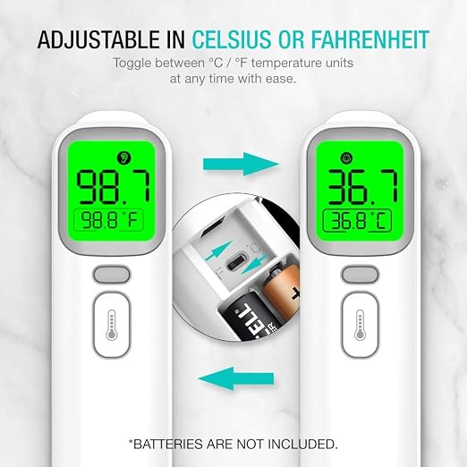 EasyEast Touchless Infrared Forehead Thermometer, Smart Digital Screen, Fast Reading Detection, No Battery Included