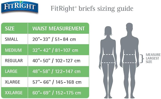 FitRight OptiFit Extra Adult Briefs, Incontinence Diapers with Tabs, Moderate Absorbency, Small, 20 to 32", 20 Count