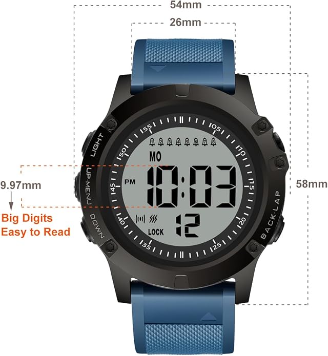 TICCI Vibrating Alarm Watch for Elderly Seniors, Men Unisex 8 Medication Aids Pill Reminder with Big Digits, Waterproof, Vibra Alert