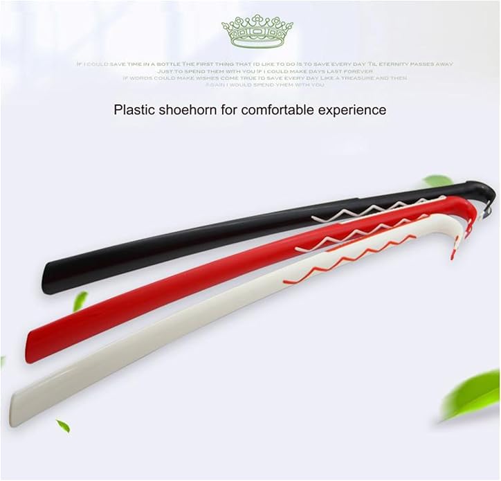 Long Handled Plastic Shoe Horn, 60cm / 23.7in, Unisex All Ages Use | Long Handle, For Taking Boots On and Off, Comfort Grip