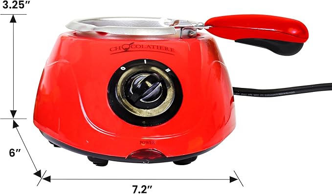 Total Chef Electric Chocolatiere Melter 32+ Accessories Fondue Pot Set Chocolate Fountain and Candy Melts 8.8 oz (250 g) DIY Candy Maker Dessert Special Occasion Gift Set for Romantic Dinner Red
