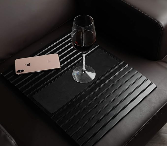 GEHE Couch Arm Tray Table, Flexible/Foldable Sofa Armrest Tray, Couch Armrest Table Cup Holder Great for Drinks Snacks Remote Control, Portable Side Table and Anti-Slip Bottom