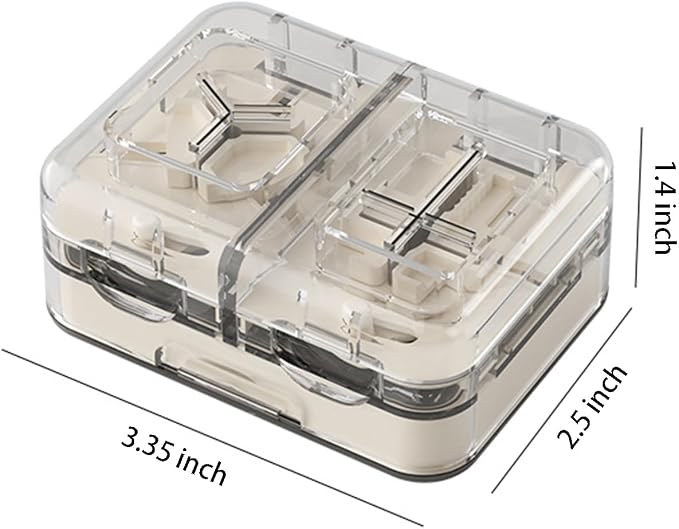 Pill Cutter Splitter 1/3, 1/4 with Centering Device for Small and Large Oblong Oval Tablets with Pill Storage, for Quarter, Third and Half