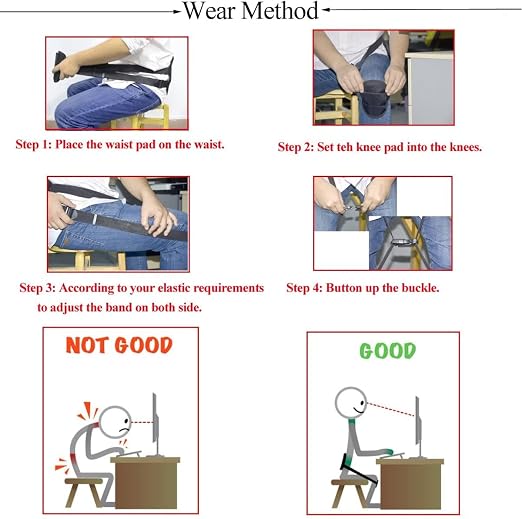 Melo Lower Back Support Belt for All-Day Back Pain Relief, Posture Corrector Harness, Sciatica Relief, Improves Posture While Sitting, Ideal for Office, Home & Outdoor Use,Grey