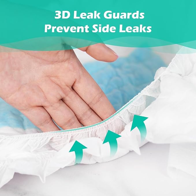 SUNKISS TrustPlus Adult Diapers with Maximum Absorbency, Disposable Incontinence Briefs with Tabs for Men and Women, Maximum Overnight Absorbency, Medium, Previously S/M, 60 Count (4 Packs of 15)