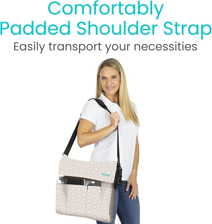 Vive XL Wheelchair Accessories Bag - Waterproof, Scratch-Resistant, Double-Stitched, Machine Washable for Adults, Seniors, 15 Colors - Storage Walker Backpack to Hang on Back